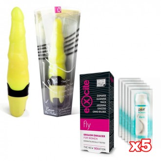 PACK WOMAN VIBRADOR TENEROSO + POTENCIADOR DE ORGASMO + 5X LUBRICANTE WOMAN NUDE