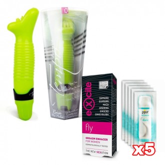 PACK WOMAN VIBRADOR ENERGICO + POTENCIADOR DE ORGASMO + 5X LUBRICANTE WOMAN NUDE