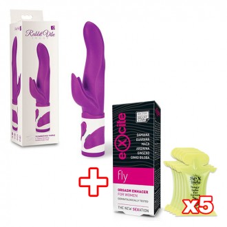 PACK MAGIC RABBIT VIBRADOR SWOOP MORADO + POTENCIADOR DE ORGASMO + 5X LUBRICANTE BESABLE