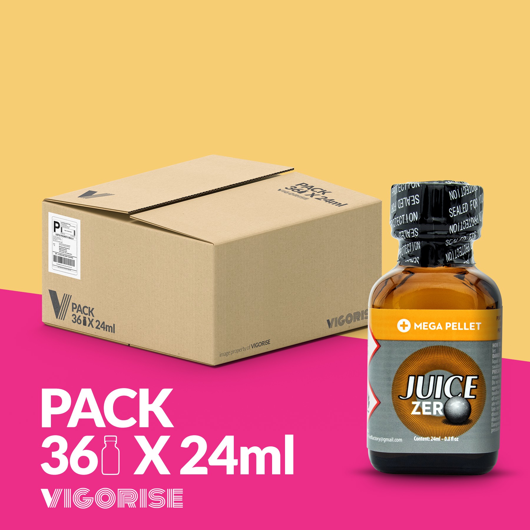 PACK COM 36 JUICE ZERO POPPER 24ML