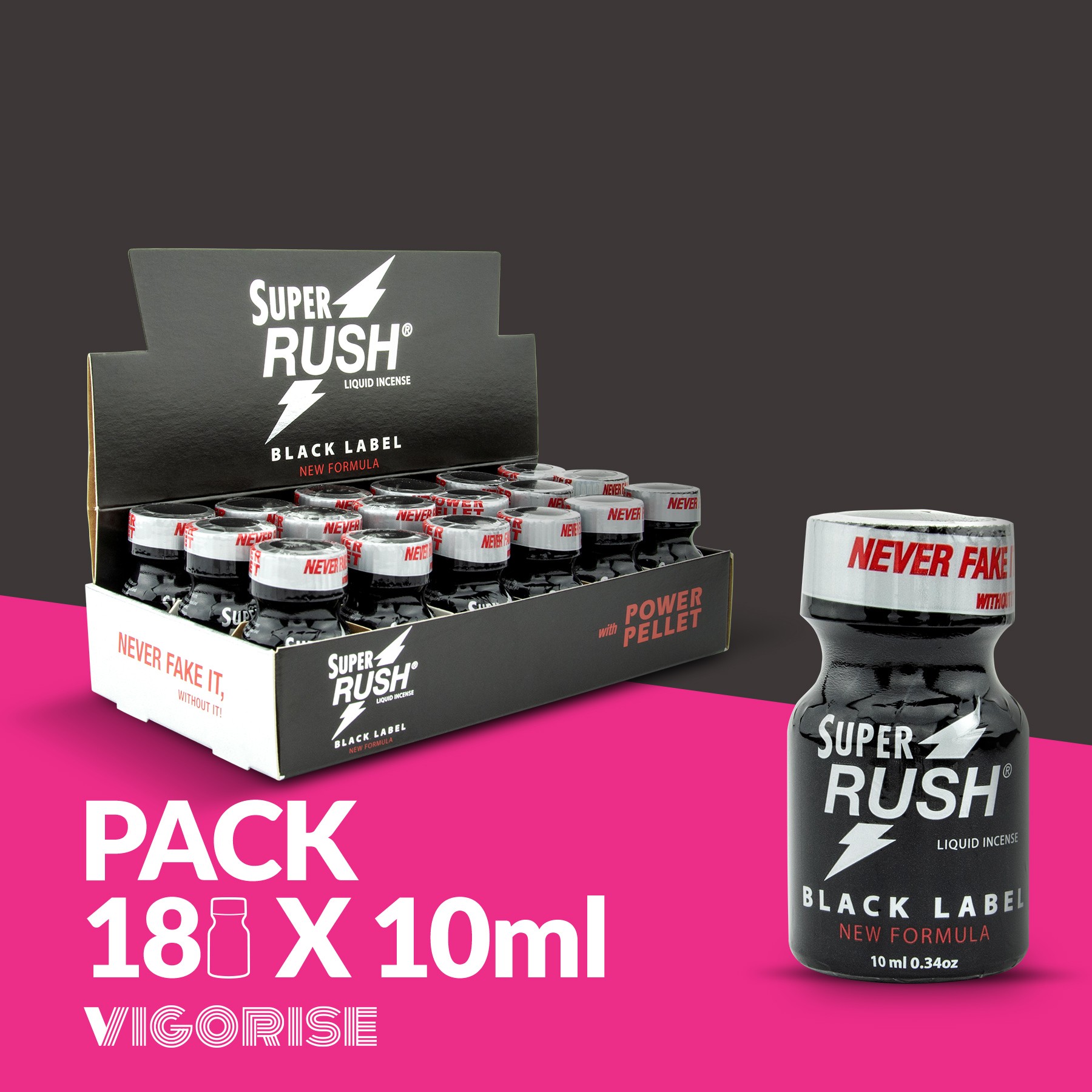 CONFEZIONE DA 18 SUPER RUSH BLACK LABEL 10ML