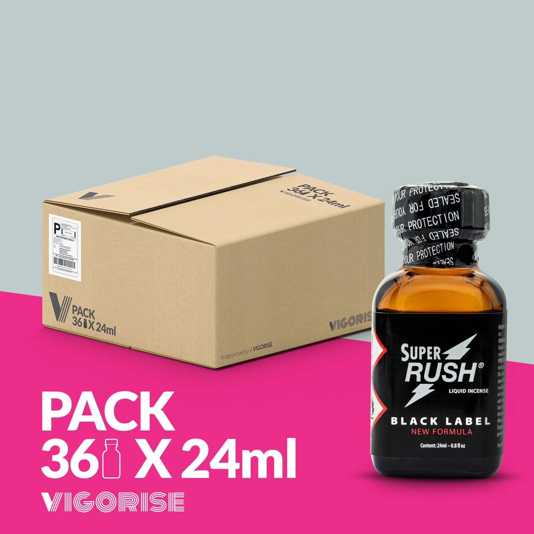 PACK CON 36 SUPER RUSH BLACK LABEL 24ML