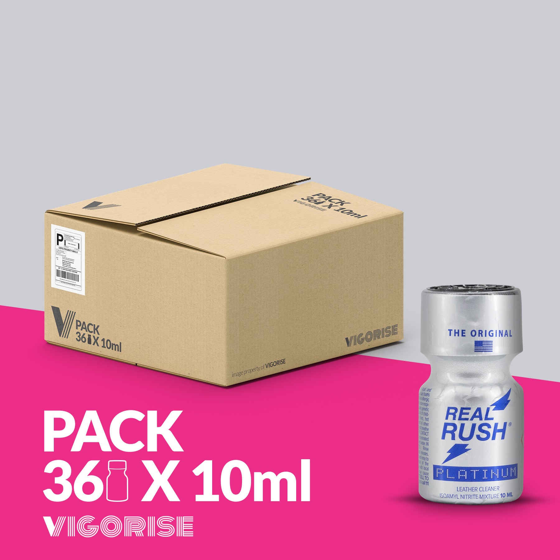 PACK COM 36 REAL RUSH PLATINUM 10ML