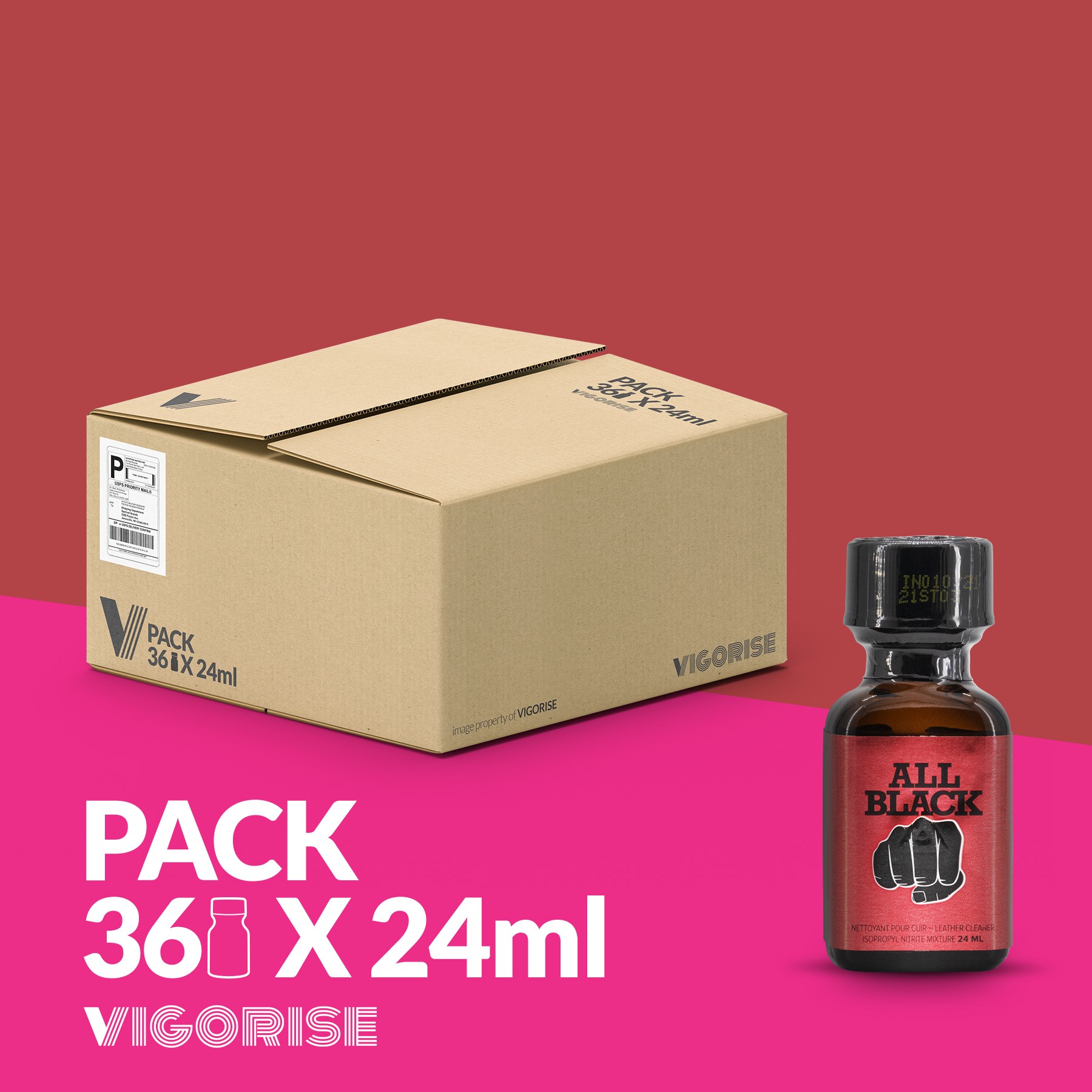 PACK COM 18 ALL BLACK POPPER 24ML