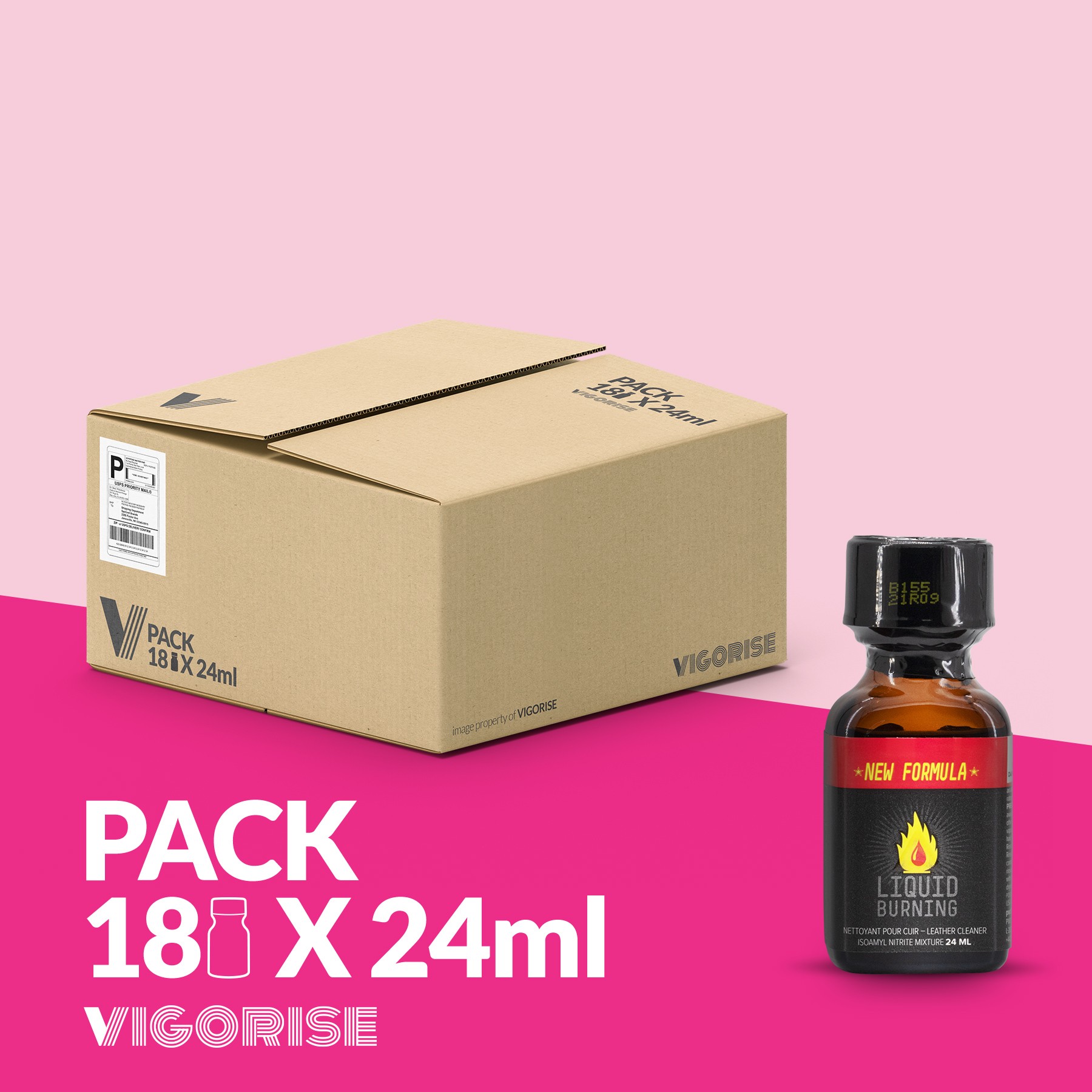 PACK WITH 18 LIQUID BURNING POPPER 24ML