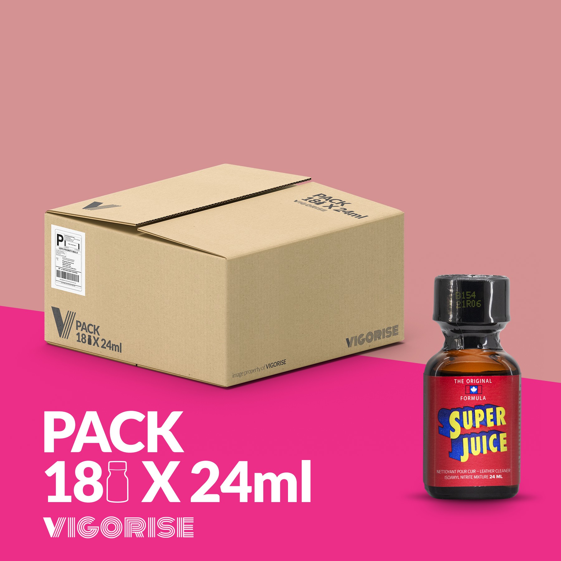 CONFEZIONE CON 18 SUPER SUCCO POPPER 24 ML