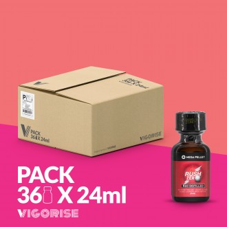 PACK CON 18 RUSH ZERO RED DISTILLED POPPER 24ML